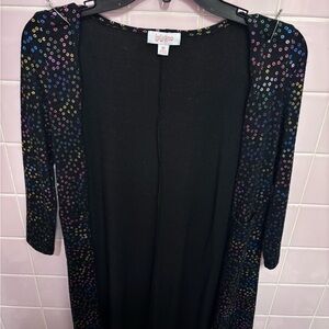 LuLaRoe Black and Pink Embellished Sheath Dress Girls Size 10